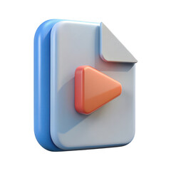 Leinwandbilder - 3d rendered video file icon isolated on transparent background