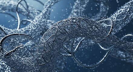 Poster - Intricate Abstract Forms A 3D Render of Swirling, Intertwined Structures