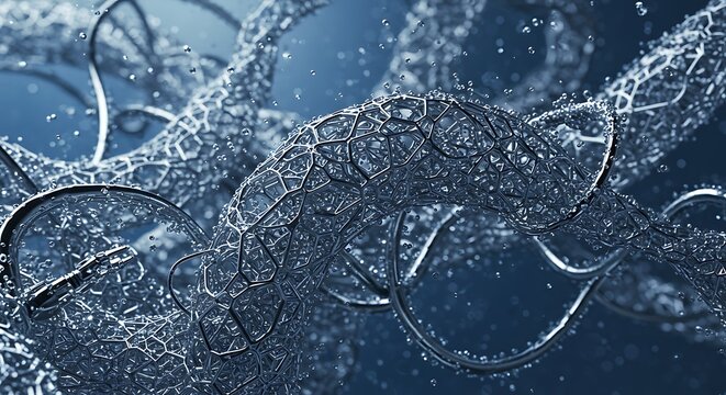 Intricate Abstract Forms A 3D Render of Swirling, Intertwined Structures