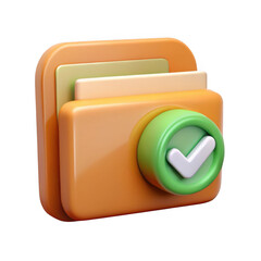 Leinwandbilder - 3d rendered completed file folder icon isolated on transparent background
