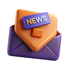 Fototapete - 3d rendered news email icon isolated on transparent background