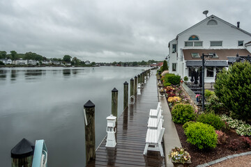  scenes around mystic connecticut town in new england