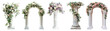 © Rawpixel.com - PNG Elegant floral wedding arch designs, element set on transparent background