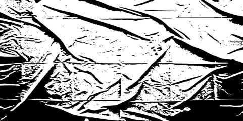 Poster - High contrast abstract featuring wrinkled surface with black lines and white spaces pattern creating a visually striking and textured design element geometric shapes design.