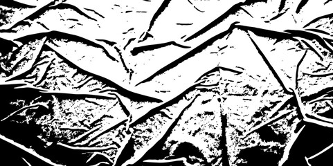 Poster - High contrast abstract featuring wrinkled surface with black lines and white spaces pattern creating a visually striking and textured design element geometric shapes design.