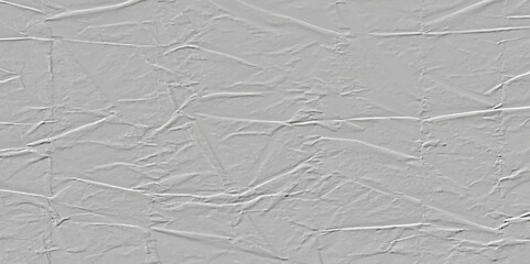 Poster - Close up of wrinkled and creased light gray surface creating an abstract textured background.