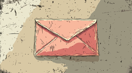 Wall Mural - envelope mail sketch style flat vector illustration