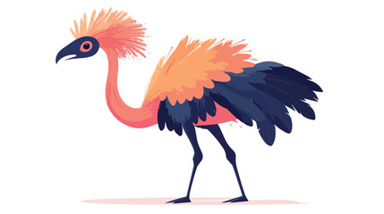 Wall Mural - exotic flemish bird animal flat vector illustration