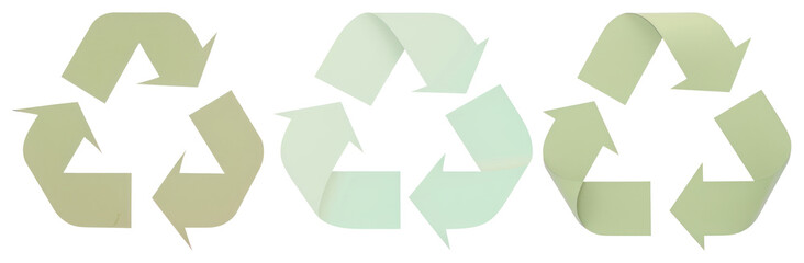 Poster - PNG Eco-friendly recycling symbol trio, element set on transparent background