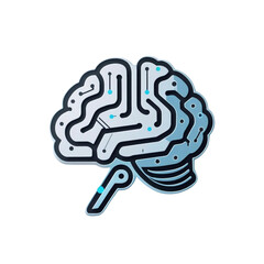 Fototapete - Artificial intelligence brain concept design for machine learning and neural network technology use case