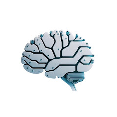 Fototapete - Artificial intelligence brain concept technology mind machine learning neural network design 3d render