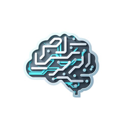 Fototapete - Artificial intelligence brain technology digital circuit board neural network concept design vector graphic