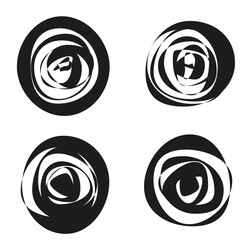 Poster - Button symbol icons. Interface control elements. Black circular designs. Vector user interface.