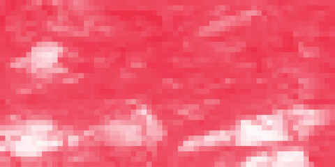 Aufkleber - Abstract pixelated cloudscape in shades of red creating a simple and minimalist atmospheric digital art illustration for backgrounds and designs