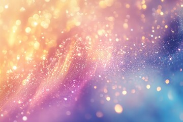 Poster - Glittering abstract background with golden, pink and blue colors for dreamy festive designs