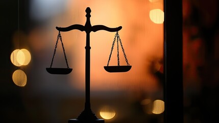 Poster - A macro image displays an icon of balance scales on a screen, symbolizing ethics and fairness in AI decision-making.