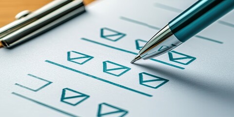 Poster - a cybersecurity checklist with  ecurity protocol icons, indicating thorough protection measures in finance.