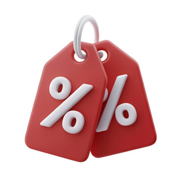 Discount and promotion offer tag 3d icon, Sale and retail commercial concept