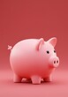 © ASTERISKS - Pink Piggy Bank on Pink Background
