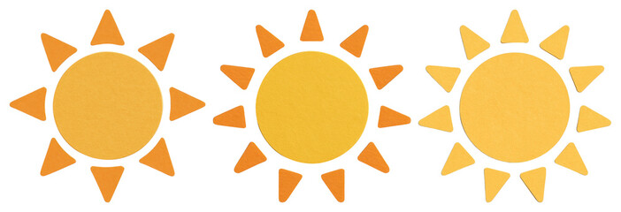 Poster - PNG Three stylized sun icons, element set on transparent background