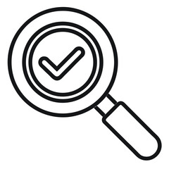 Poster - Simple black and white line art magnifying glass icon for search and discovery