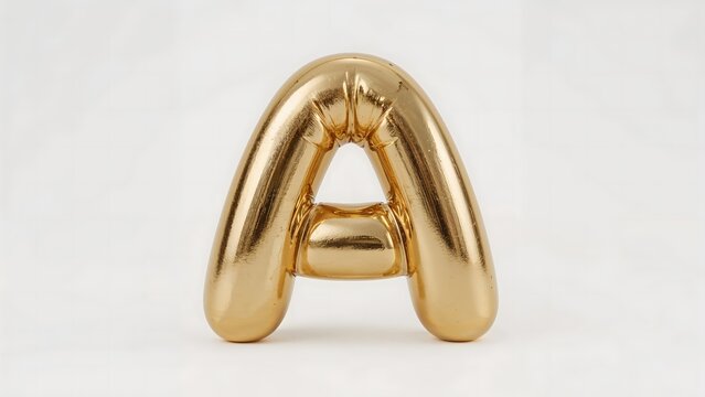 Isolated Gold Alphabet Balloon A

