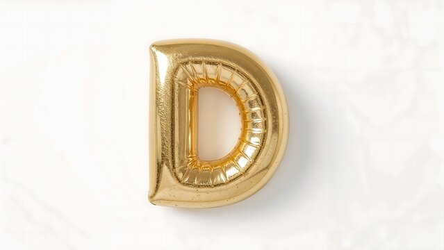 Isolated Gold Alphabet Balloon D

