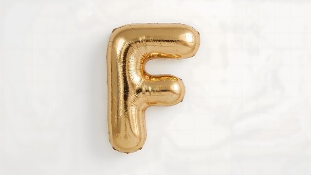 Isolated Gold Alphabet Balloon F

