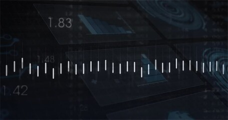 Poster - On opening transparent UI, white bars appearing, line graph oscillating, numbers fading, monitoring