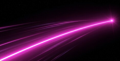 Fototapete - Abstract Pink Light Streak on Black Background Digital Art