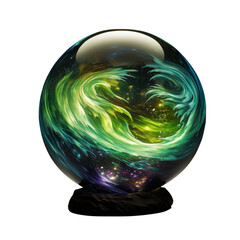 Poster - Mystical Crystal Ball: Celestial Nebula Within transparent background png