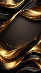 Poster - Elegant gold and black abstract design digital art modern environment artistic viewpoint luxury concept