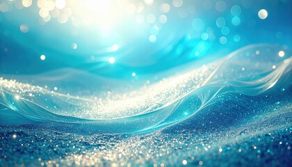 Poster - Flowing waves of light ocean depths abstract art serene environment close-up view tranquility concept for relaxation