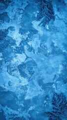 Aufkleber - creative abstract blue texture with fern leaves nature photography outdoor environment close-up view