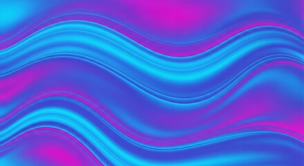 Poster - Abstract blue and purple fluid waves creating a dynamic, flowing design.