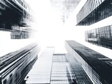 Urban skyscrapers seen from below
