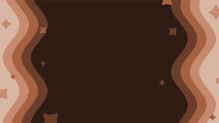 Poster - Brown Waving Lines and Glitters into the dark Gradient, Flat Style Background