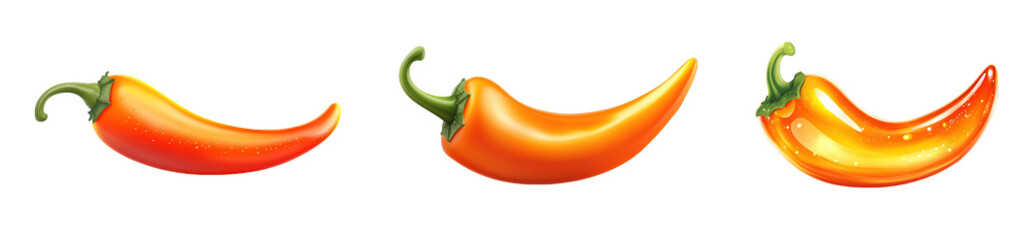 Poster - vibrant chili pepper isolated on transparent background