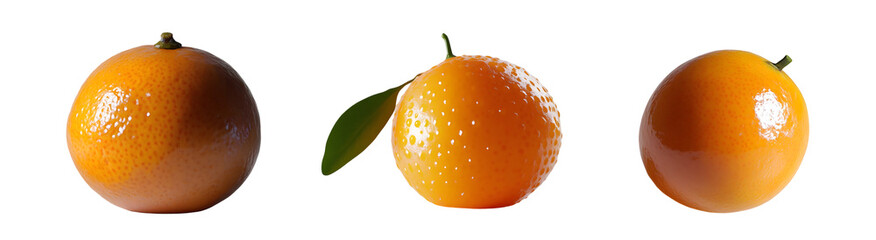 Poster - set of whole oranges displayed isolated on transparent background