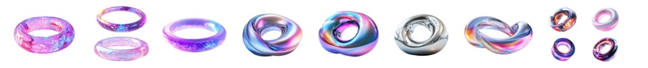 Fototapete - Abstract rings with swirling colors. isolated on transparent background