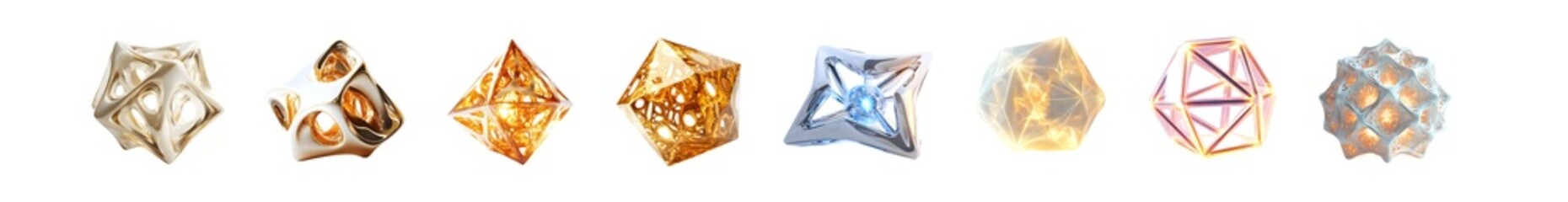 Fototapete - Collection of abstract, geometric shapes. isolated on transparent background