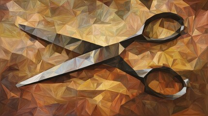 Poster - Geometric scissors on a textured surface.