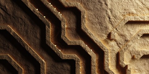 Aufkleber - AI Ethics Maze with Circuit Traces and Glowing Data Dots Representing Complex Ethical Challenges in Artificial Intelligence Technology and Innovation