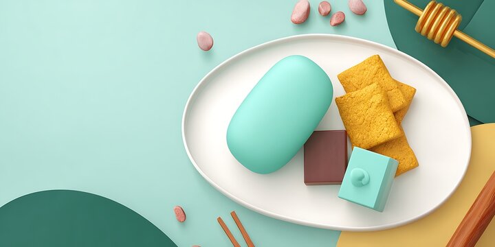 Abstract food still life pastel colors