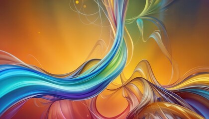Aufkleber - Digital abstract background with vibrant swirling colors for computer screens