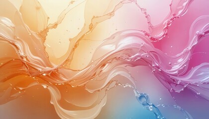 Aufkleber - Colorful abstract background featuring flowing waves and vibrant hues for computer screens