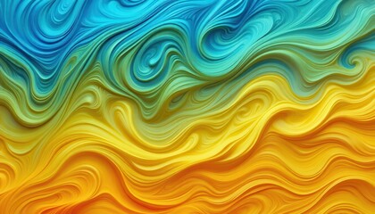 Poster - Vibrant abstract backgrounds for computer screens featuring fluid blue and orange waves