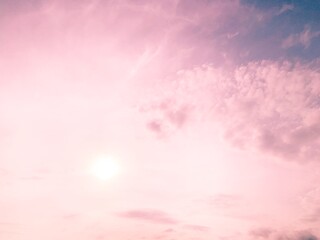 Wall Mural - pink sky and clouds
