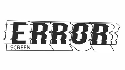 Fototapete - Distorted error screen text with glitch effect and black and white color scheme in a vector graphic created with generated ai