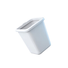 Poster - Realistic 3D Rendered Icon of an Open White Trash Bin Empty for Digital Design Projects Representing Waste Disposal or Deletion Concepts